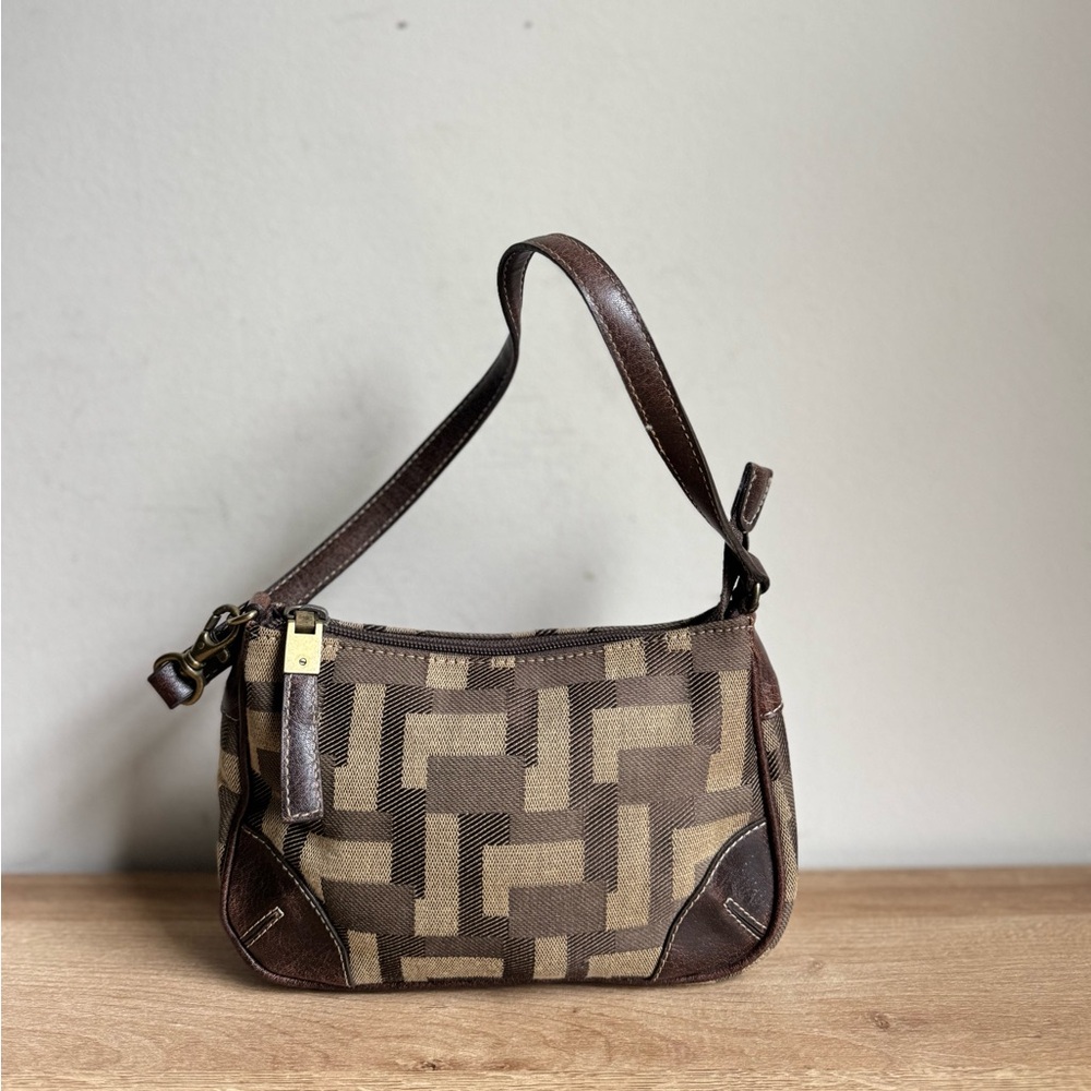 Nine West Brown Patterned Shoulder Bag